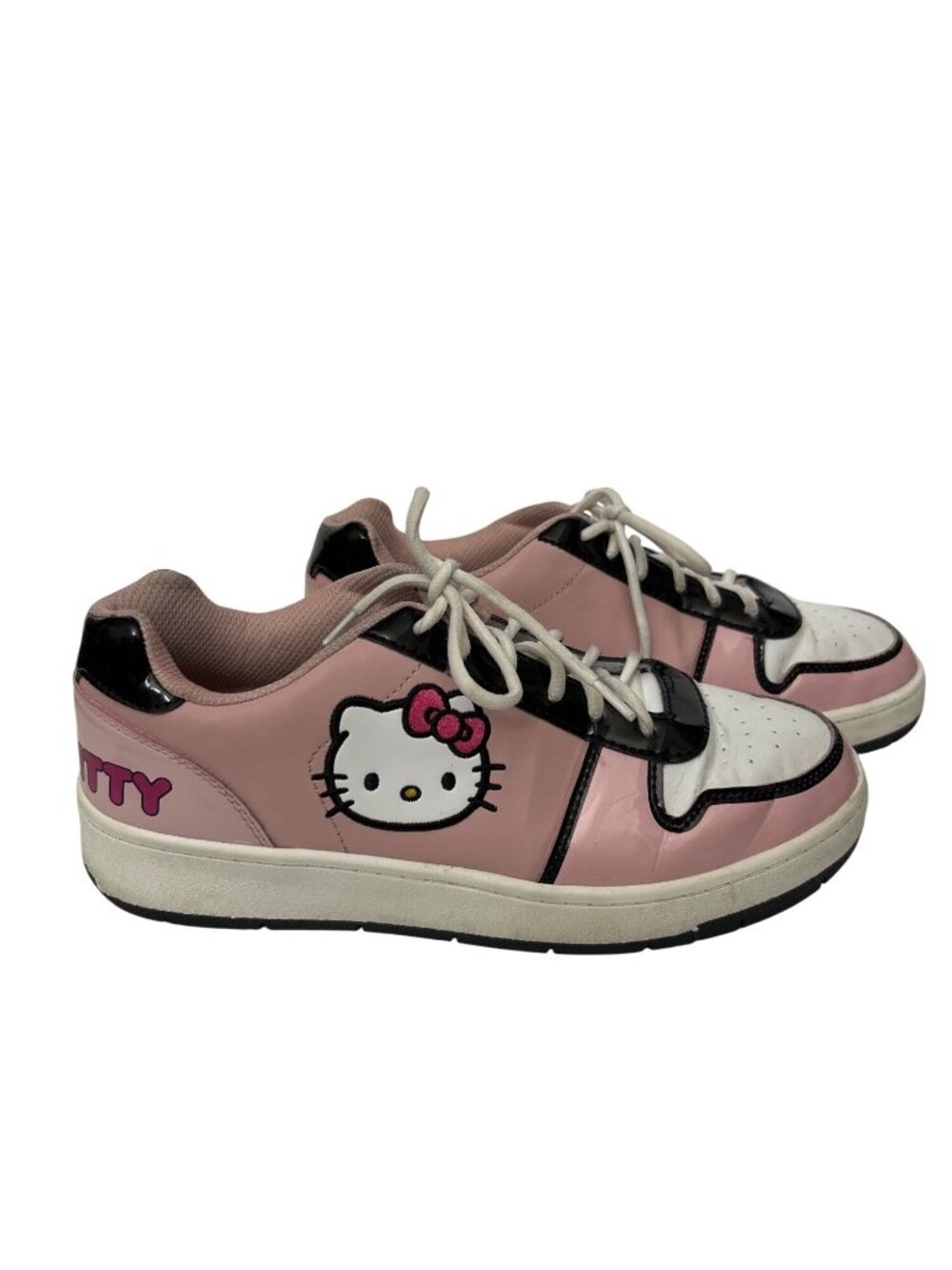 Hello Kitty Women’s Pink & Black Sneakers - Size 9 - Casual Vintage Style